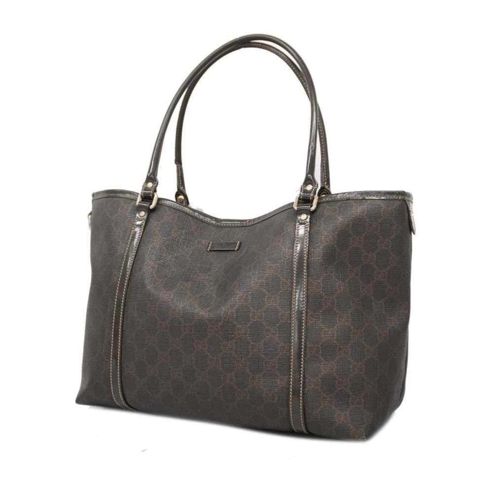 Gucci Tote Bag GG Supreme Dark Brown Gold Hardware